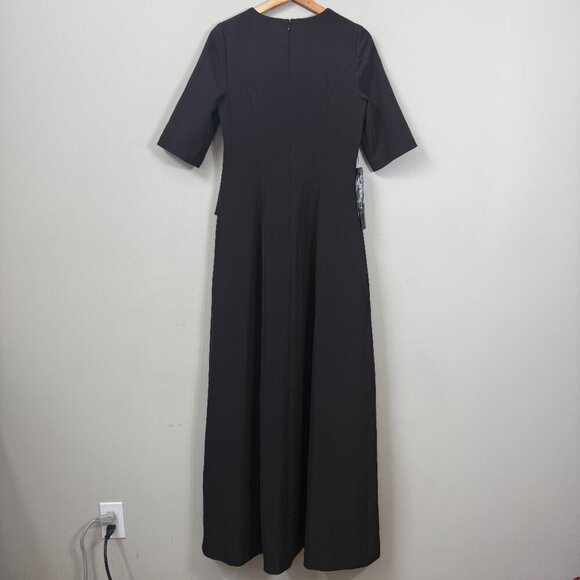 Kay Unger Davina Walk Thru Jumpsuit Women's 6 Black Formal Cocktail Party NWT - Picture 11 of 16